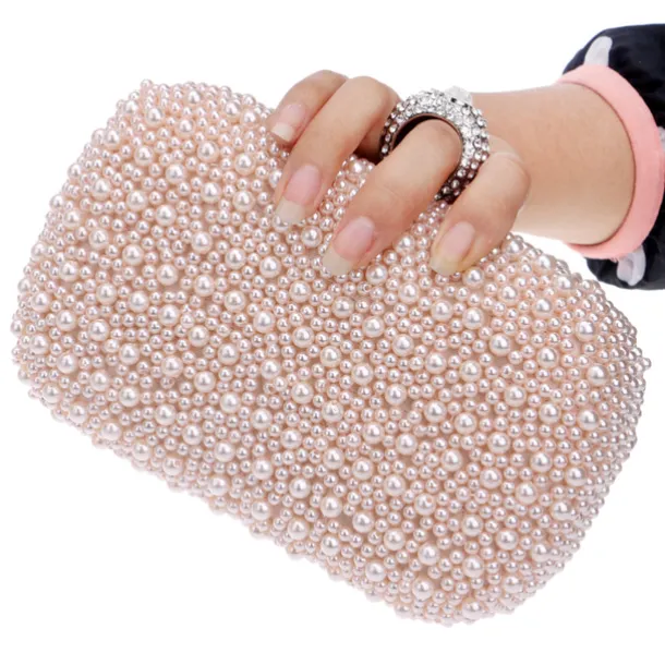 Women's Clutch Bags Party / Evening Bridal Shower Wedding Party Pearls Pearl White Pink Apricot