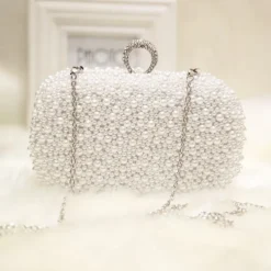 Women's Clutch Bags Party / Evening Bridal Shower Wedding Party Pearls Pearl White Pink Apricot