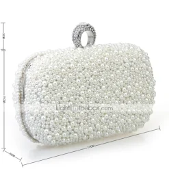 Women's Clutch Bags Party / Evening Bridal Shower Wedding Party Pearls Pearl White Pink Apricot