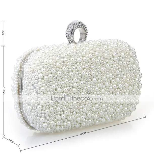 Women's Clutch Bags Party / Evening Bridal Shower Wedding Party Pearls Pearl White Pink Apricot