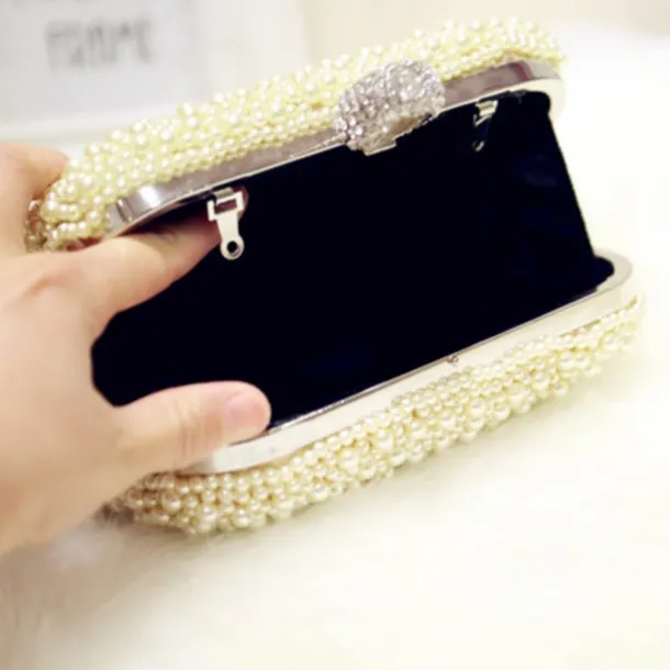 Women's Clutch Bags Party / Evening Bridal Shower Wedding Party Pearls Pearl White Pink Apricot