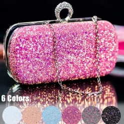 Women's Clutch Evening Bag Wristlet Clutch Bags PU Leather Party Bridal Shower Holiday Rhinestone Large Capacity Lightweight Durable Solid Color Small white Small black Small blue