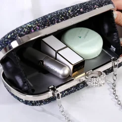 Women's Clutch Evening Bag Wristlet Clutch Bags PU Leather Party Bridal Shower Holiday Rhinestone Large Capacity Lightweight Durable Solid Color Small white Small black Small blue