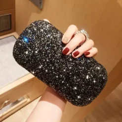 Women's Clutch Evening Bag Wristlet Clutch Bags PU Leather Party Bridal Shower Holiday Rhinestone Large Capacity Lightweight Durable Solid Color Small white Small black Small blue