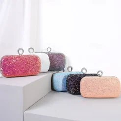 Women's Clutch Evening Bag Wristlet Clutch Bags PU Leather Party Bridal Shower Holiday Rhinestone Large Capacity Lightweight Durable Solid Color Small white Small black Small blue