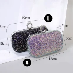 Women's Clutch Evening Bag Wristlet Clutch Bags PU Leather Party Bridal Shower Holiday Rhinestone Large Capacity Lightweight Durable Solid Color Small white Small black Small blue
