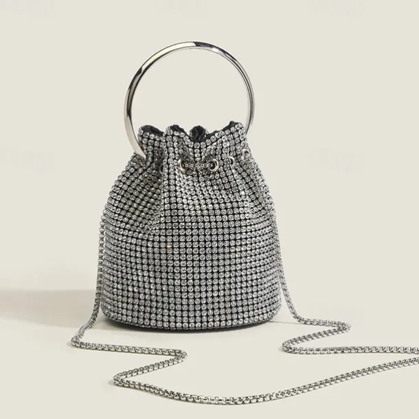 Women's Clutch Evening Bag PU Leather Wedding Party Chain Large Capacity Multi Carry Solid Color Silver Champagne Gold Black