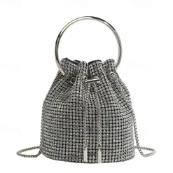 Women's Clutch Evening Bag PU Leather Wedding Party Chain Large Capacity Multi Carry Solid Color Silver Champagne Gold Black