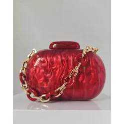 Women's Clutch Evening Bag Shoulder Bags Acrylic Party Wedding Party Chain Multi Carry Solid Color Almond Black White