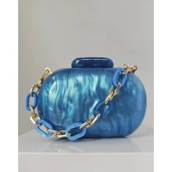 Women's Clutch Evening Bag Shoulder Bags Acrylic Party Wedding Party Chain Multi Carry Solid Color Almond Black White