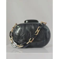 Women's Clutch Evening Bag Shoulder Bags Acrylic Party Wedding Party Chain Multi Carry Solid Color Almond Black White