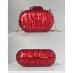 Women's Clutch Evening Bag Shoulder Bags Acrylic Party Wedding Party Chain Multi Carry Solid Color Almond Black White