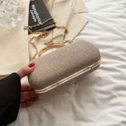 Women's Clutch Evening Bag Wristlet Clutch Bags PU Leather Party Bridal Shower Holiday Rhinestone Chain Large Capacity Waterproof Lightweight Solid Color Silver Black Gold