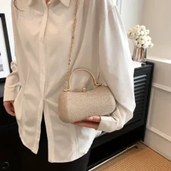 Women's Clutch Evening Bag Wristlet Clutch Bags PU Leather Party Bridal Shower Holiday Rhinestone Chain Large Capacity Waterproof Lightweight Solid Color Silver Black Gold