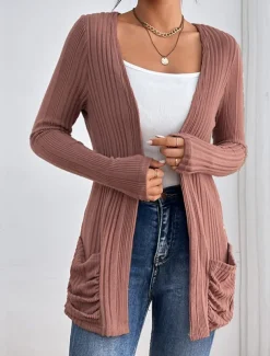 Women's Coat Outdoor Street Daily Wear Fall Winter Regular Coat Regular Fit Thermal Warm Breathable Stylish Casual Jacket Long Sleeve Plain with Pockets Black Pink Green