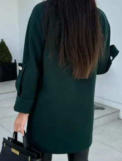 Women's Coat Trench Coat Street Daily Wear Vacation Fall Winter Long Coat Loose Fit Warm Stylish Casual Jacket Long Sleeve Solid Color with Pockets Black White Army Green