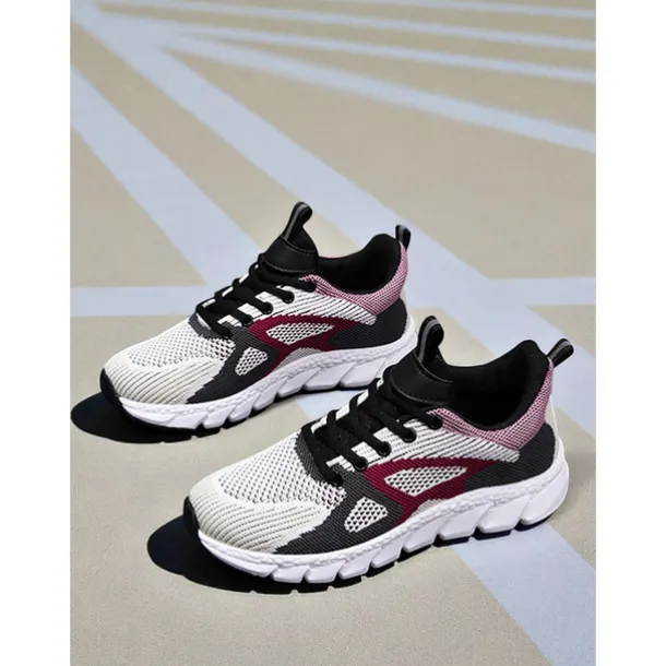 Women's Colorblock Flyknit Athletic Sneakers – Fashion Running Shoes for Gym Workouts, Park Jogging and Urban Athleisure Looks