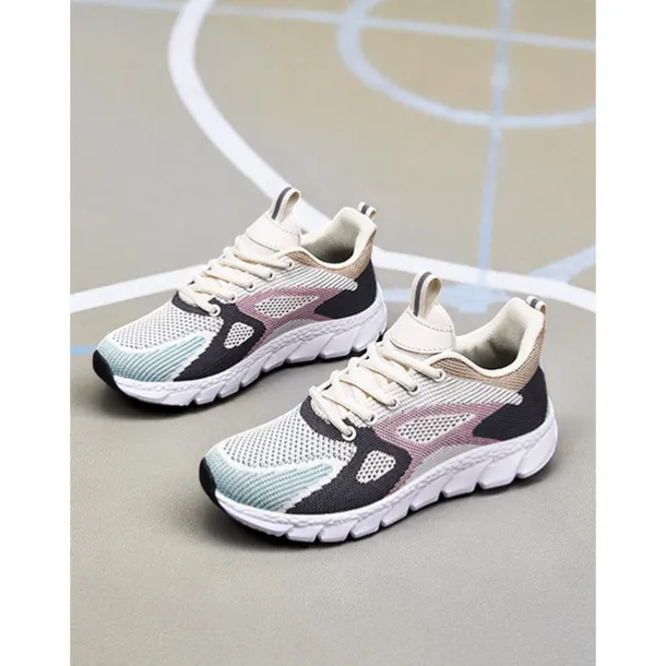 Women's Colorblock Flyknit Athletic Sneakers – Fashion Running Shoes for Gym Workouts, Park Jogging and Urban Athleisure Looks