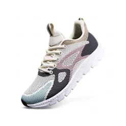 Women's Colorblock Flyknit Athletic Sneakers – Fashion Running Shoes for Gym Workouts, Park Jogging and Urban Athleisure Looks