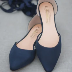 Women's Comfortable Satin Ribbon Tie Ballet Flats – Elegant Ivory Wedding Shoes for Brides and Bridesmaids, Perfect for Formal Events and Special Occasions