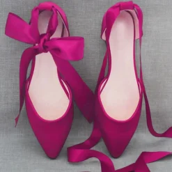 Women's Comfortable Satin Ribbon Tie Ballet Flats – Elegant Ivory Wedding Shoes for Brides and Bridesmaids, Perfect for Formal Events and Special Occasions