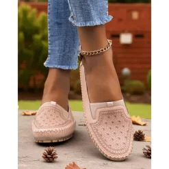 Women's Comfortable Slip-On Loafers – Soft Leather Casual Walking Flats with Stitch Detailing for Daily Wear, Travel and Errands