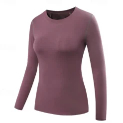 Women's Compression Shirt Athletic Shirt Gym Shirt Fitness Shirt Long Sleeve Tee Tshirt Casual Athleisure Fall Breathable Quick Dry Soft Gym Workout Running Walking Sportswear Activewear Solid Colored