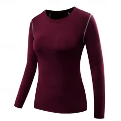 Women's Compression Shirt Athletic Shirt Gym Shirt Fitness Shirt Long Sleeve Tee Tshirt Casual Athleisure Fall Breathable Quick Dry Soft Gym Workout Running Walking Sportswear Activewear Solid Colored