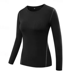 Women's Compression Shirt Athletic Shirt Gym Shirt Fitness Shirt Long Sleeve Tee Tshirt Casual Athleisure Fall Breathable Quick Dry Soft Gym Workout Running Walking Sportswear Activewear Solid Colored