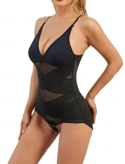 Women's Control Panties Bodysuits Lace Backless Tummy Control Wedding Party Party & Evening Overbust Corset Solid Color Hook & Eye