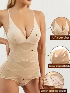 Women's Control Panties Bodysuits Lace Backless Tummy Control Wedding Party Party & Evening Overbust Corset Solid Color Hook & Eye