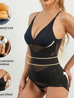 Women's Control Panties Bodysuits Lace Backless Tummy Control Wedding Party Party & Evening Overbust Corset Solid Color Hook & Eye