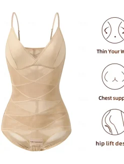 Women's Control Panties Bodysuits Lace Backless Tummy Control Wedding Party Party & Evening Overbust Corset Solid Color Hook & Eye