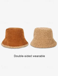 Women's Corduroy Bucket Hats with Sherpa Trim - Multi-Color for All Seasons Outdoor Fashion