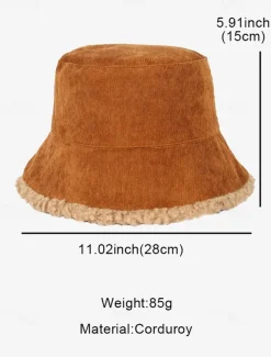 Women's Corduroy Bucket Hats with Sherpa Trim - Multi-Color for All Seasons Outdoor Fashion