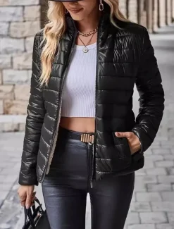 Women's cotton jacket short slim stand-up collar padded clothing