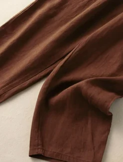 Women's Cotton Linen Pants Baggy Pants Chinos Fashion Streetwear Ethnic Style Full Length High Waist Floral Embroidered Pocket Elastic Waistband Comfy Soft Comfortable Micro-elastic Outdoor Street