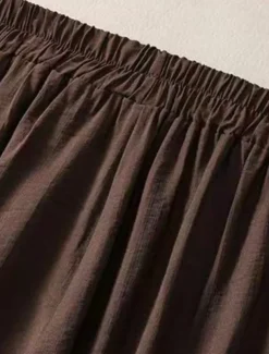 Women's Cotton Linen Pants Chinos Fashion Basic Ethnic Full Length Medium Waist Floral Embroidered Pocket Drawstring Comfort Outdoor Stretchy Vacation Street Causal Black White Coffee Summer Spring