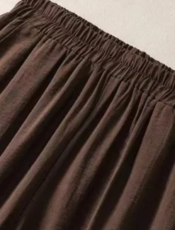 Women's Cotton Linen Pants Chinos Fashion Basic Ethnic Full Length Medium Waist Floral Embroidered Pocket Drawstring Comfort Outdoor Stretchy Vacation Street Causal Black White Coffee Summer Spring