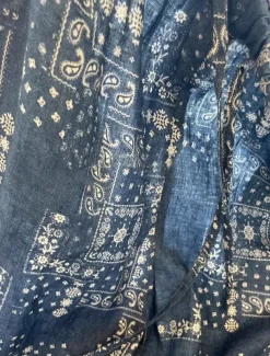 Women's Cotton Linen Pants Wide Leg Chinos Vacation Vintage Ethnic Style Full Length Mid Waist Paisley Drawstring Elastic Waist Comfy Breathability Soft Inelastic Vacation Causal Casual Blue Summer