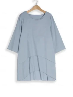 Women's Cotton Linen Sets Two Piece Sets Solid Color Fashion Round Neck Street Daily 2 Piece White Blue Khaki Gray Spring & Fall