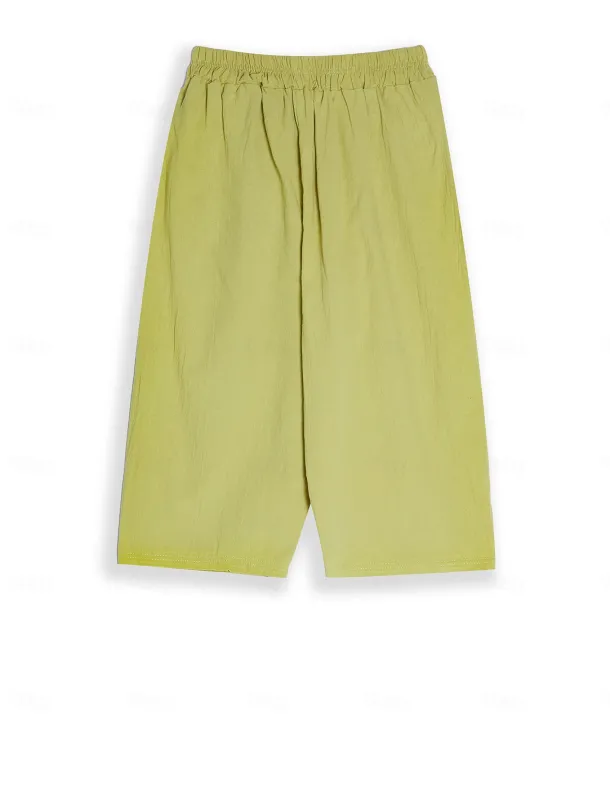 Women's Cotton Linen Shorts Linen-Inspired Pants Cotton Linen Pants Active Simple Casual Calf-Length High Waist Plain Pocket Comfy Breathability Soft Micro-elastic Vacation Weekend Black White Yellow