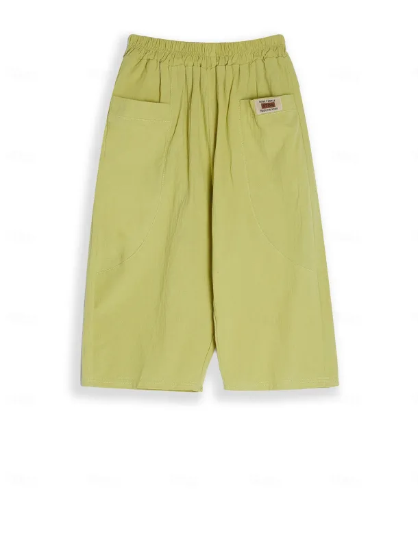 Women's Cotton Linen Shorts Linen-Inspired Pants Cotton Linen Pants Active Simple Casual Calf-Length High Waist Plain Pocket Comfy Breathability Soft Micro-elastic Vacation Weekend Black White Yellow