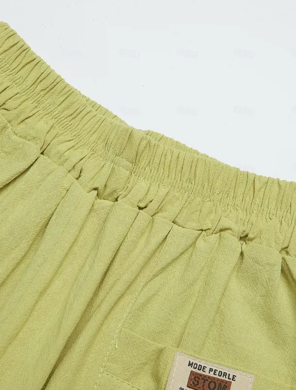 Women's Cotton Linen Shorts Linen-Inspired Pants Cotton Linen Pants Active Simple Casual Calf-Length High Waist Plain Pocket Comfy Breathability Soft Micro-elastic Vacation Weekend Black White Yellow