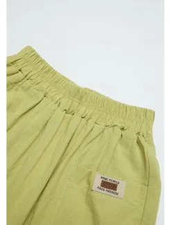 Women's Cotton Linen Shorts Linen-Inspired Pants Cotton Linen Pants Active Simple Casual Calf-Length High Waist Plain Pocket Comfy Breathability Soft Micro-elastic Vacation Weekend Black White Yellow