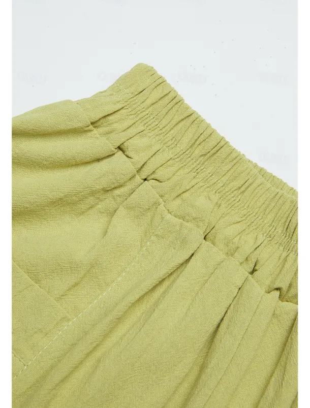 Women's Cotton Linen Shorts Linen-Inspired Pants Cotton Linen Pants Active Simple Casual Calf-Length High Waist Plain Pocket Comfy Breathability Soft Micro-elastic Vacation Weekend Black White Yellow
