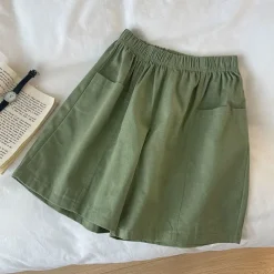 Women's Cotton Linen Shorts Shorts Casual Daily Short Plain Pocket Breathability Comfortable Inelastic Going out Weekend Black Red Green Khaki Summer Regular Fit