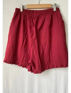 Women's Cotton Linen Shorts Shorts Slacks Casual Daily Casual Short Natural Plain Elastic Waist Comfy Comfortable Daily Wear Going out Wine Grey Black Pink Summer Regular Fit