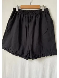 Women's Cotton Linen Shorts Shorts Slacks Casual Daily Casual Short Natural Plain Elastic Waist Comfy Comfortable Daily Wear Going out Wine Grey Black Pink Summer Regular Fit