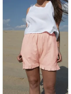 Women's Cotton Linen Shorts Shorts Slacks Casual Daily Casual Short Natural Plain Elastic Waist Comfy Comfortable Daily Wear Going out Wine Grey Black Pink Summer Regular Fit